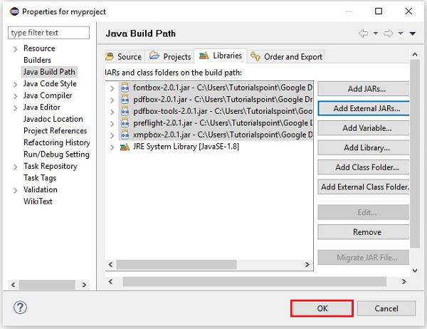 Jar Files added