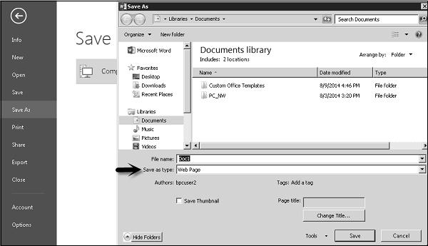 Publishing From Microsoft word