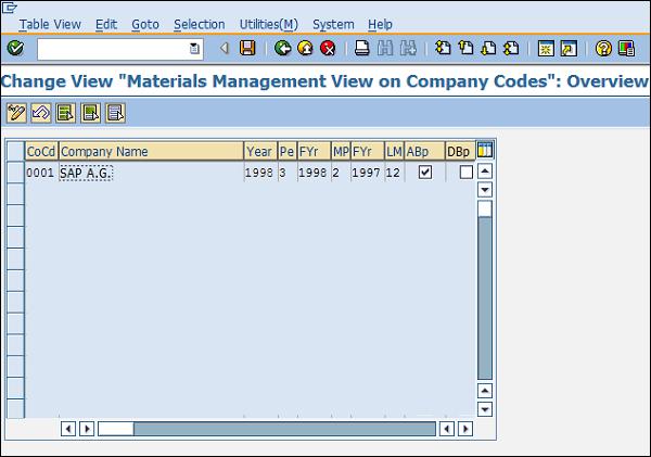 SAP Company code entry