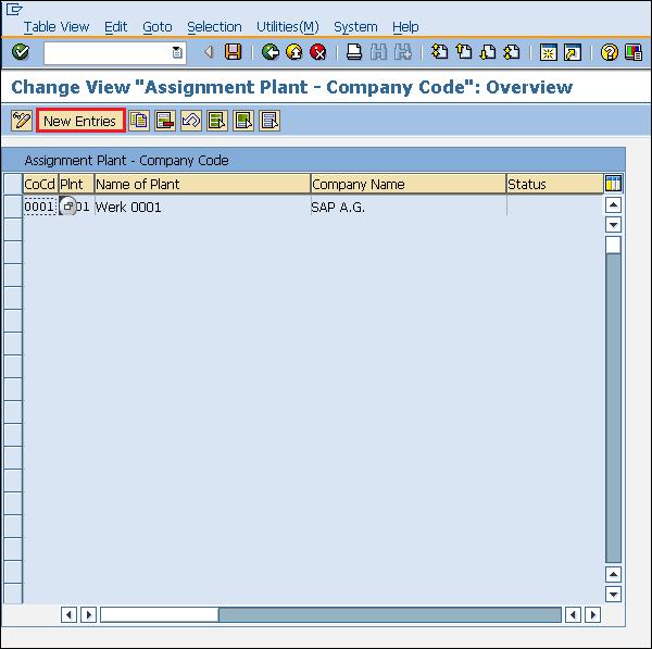 SAP New Entry