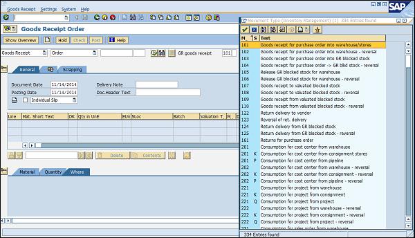 SAP IM movement type