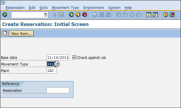 SAP IM reservation date