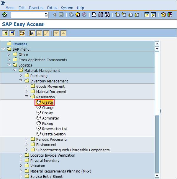 SAP IM reservation path