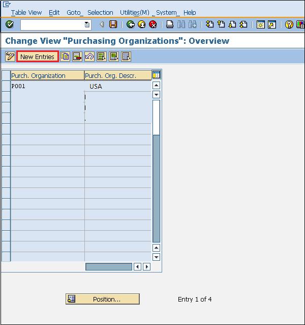 SAP Purchasing Organization Entry