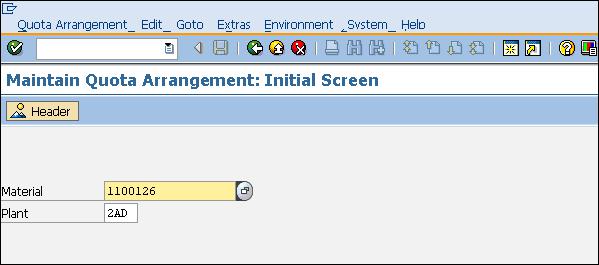 SAP quota arr material