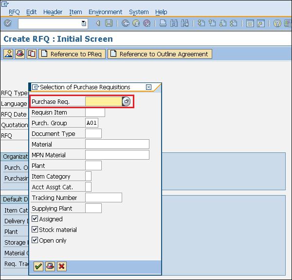 SAP rfq auto detail