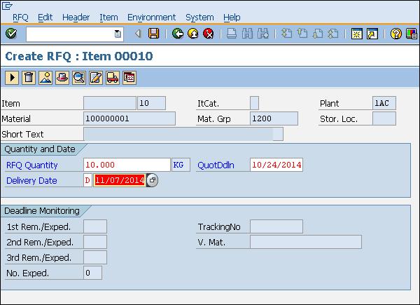 SAP rfq deadline