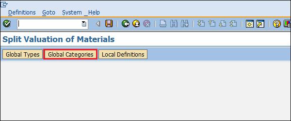 SAP Split Valuation category