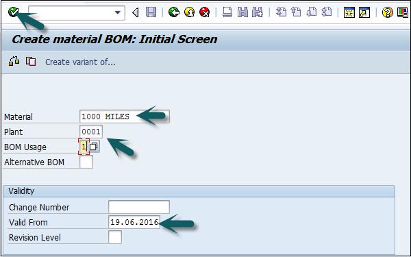 Create Material BOM