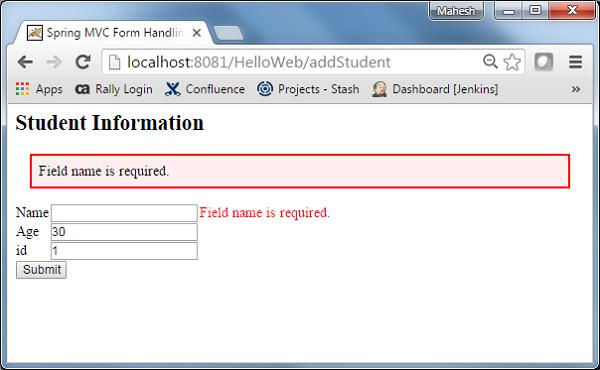 Spring Validation Result