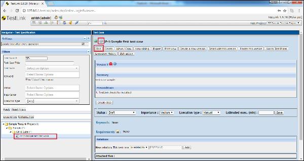 Step2 Edit Test Case