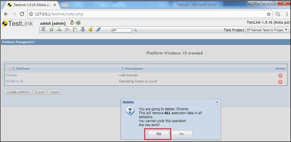 Step3 Delete a Platform