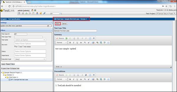 Step4 Edit Test Case