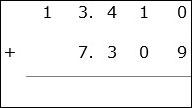 Addition of Aligned Decimal