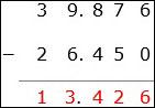 Addition of Aligned Decimal