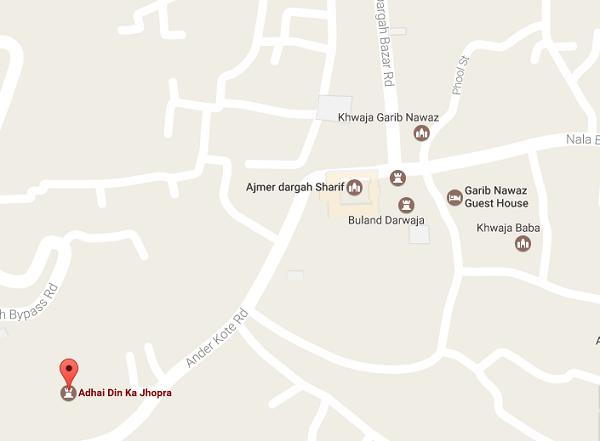 Adhai din ka Jhonpra Map
