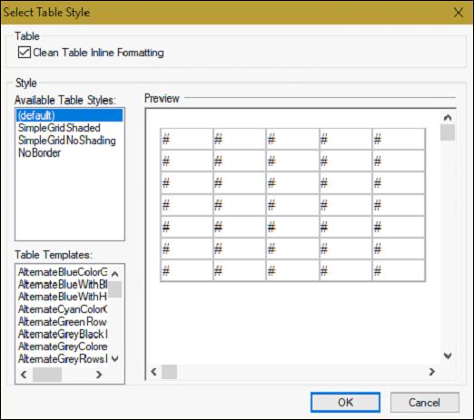Apply Table Style