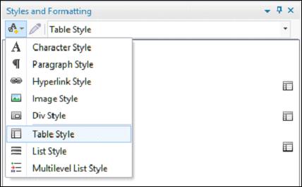Create Table Styles