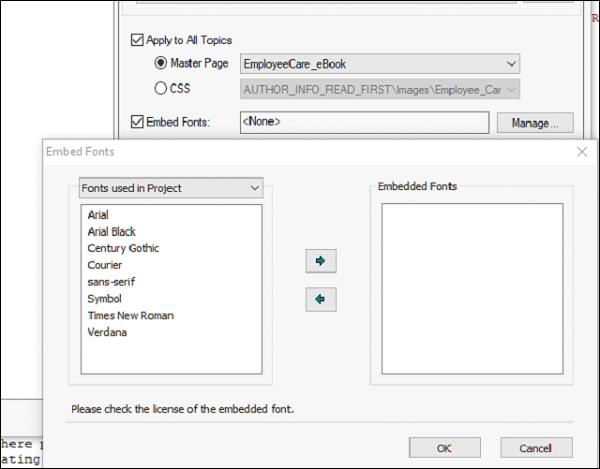 Embed Fonts