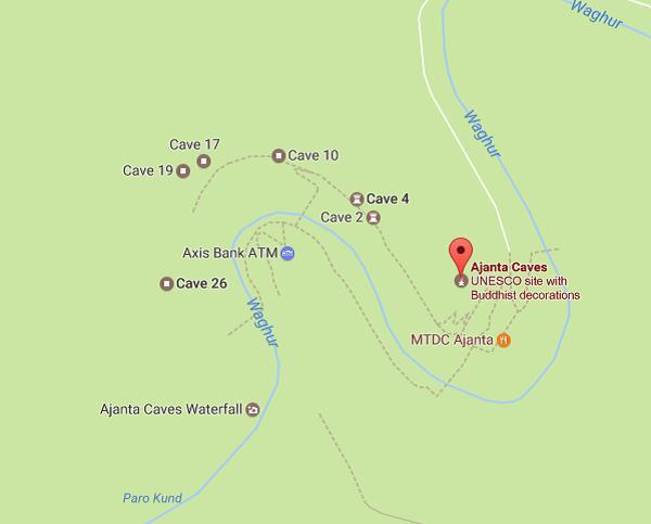 Ajanta Caves Map