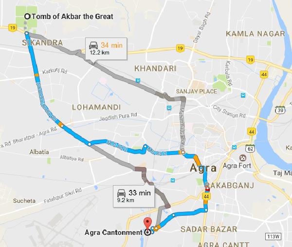 Akbar's Tomb By Train