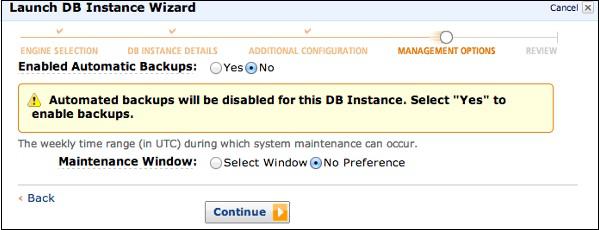 Launch DB Instance Wizard