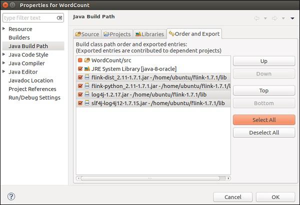 Order and Export Tab