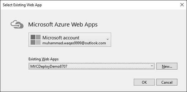 Click Microsoft Azure Web Apps