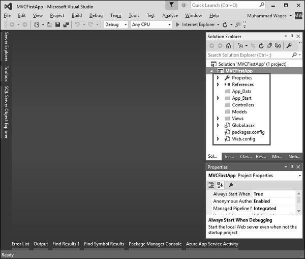 Created ASP.Net MVC Project