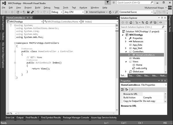 C# HomeController