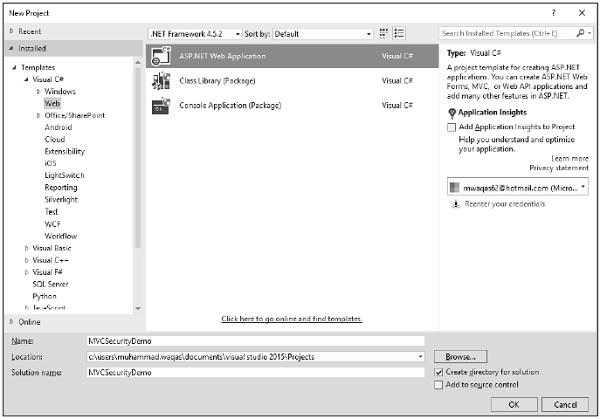 New MVC Application