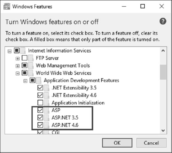 Open Turn Windows Features