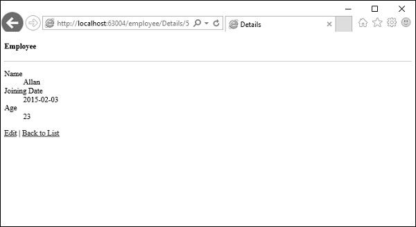 Particular Employee Details