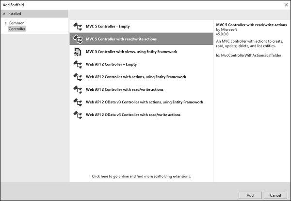 Right-click Controller Folder