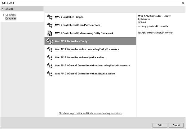 Select Add Controller