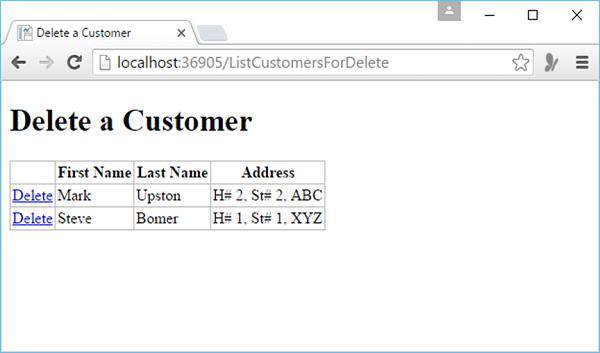 Delete Customer Record