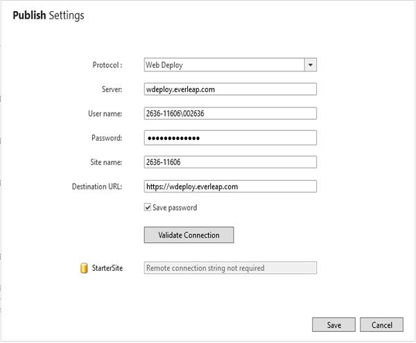 Publish Settings