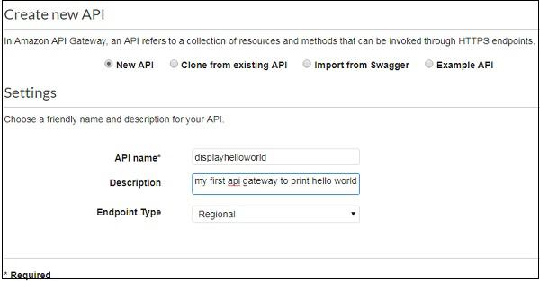 Create New Api