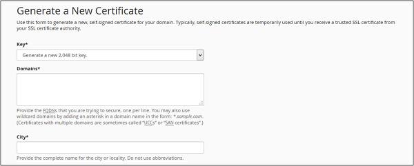 Generate New Certificate