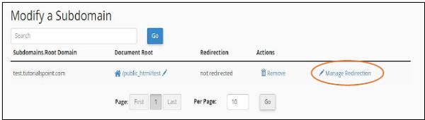 Manage Redirection