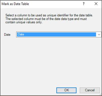 Mark as Date Table