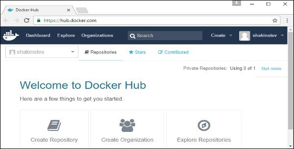 Logged Docker Hub