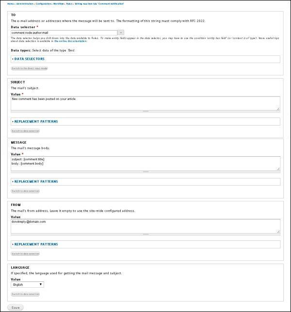drupal email notification