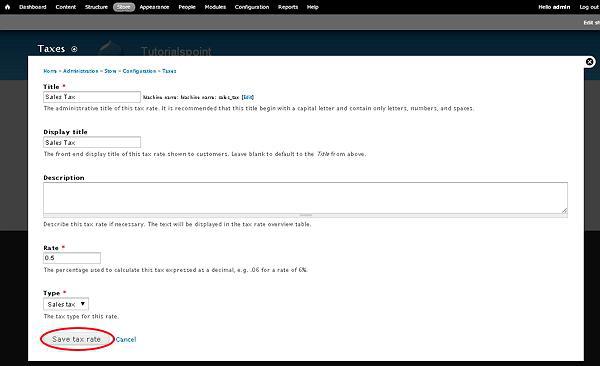 Drupal Setup Taxes