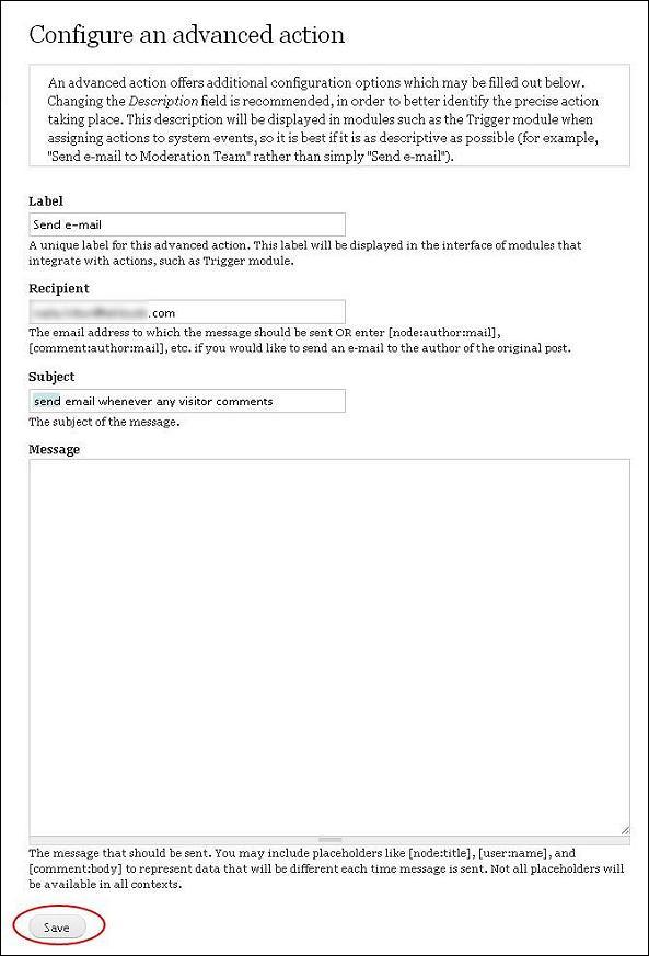 Drupal Triggers and Actions