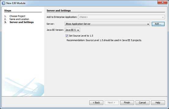 New Project Wizard step 3