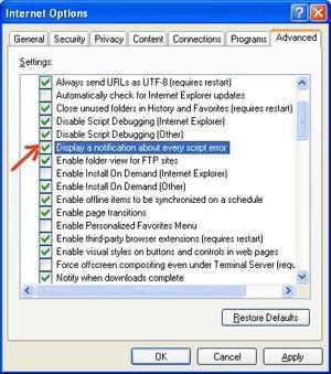 Internet Options