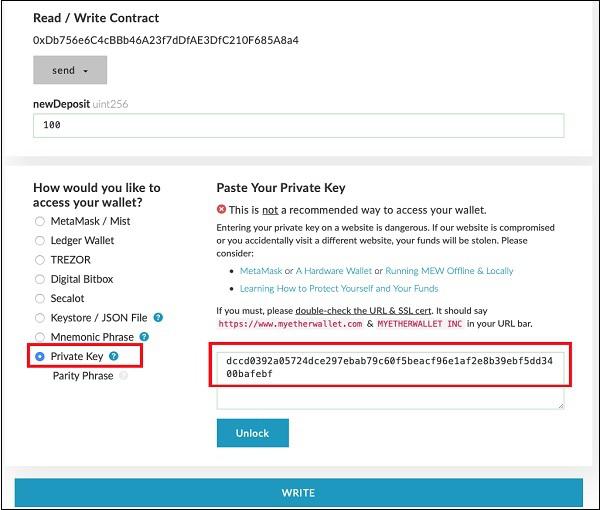 Paste Your Private Key