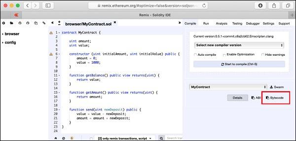 Remix IDE Screen