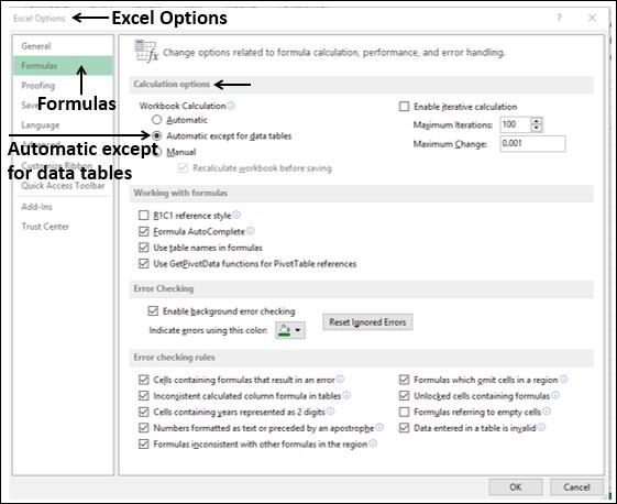 Excel Options